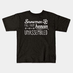 Snowman Fall From Heaven Unassembled Kids T-Shirt